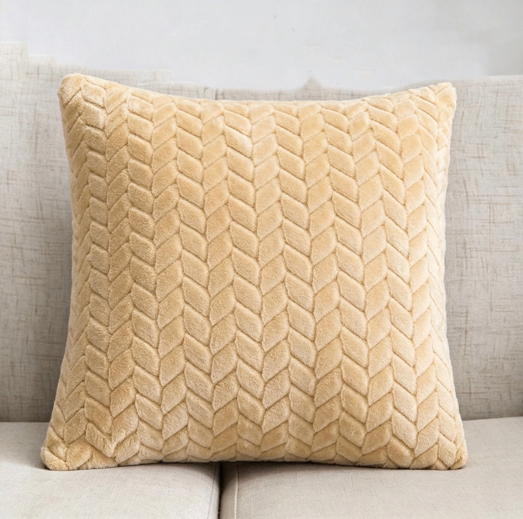 Flannel Solid Color Throw Pillow Sofa Cover Cushion Cover Nordic Style Simple Style