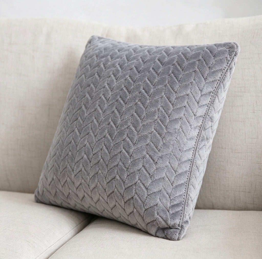 Flannel Solid Color Throw Pillow Sofa Cover Cushion Cover Nordic Style Simple Style