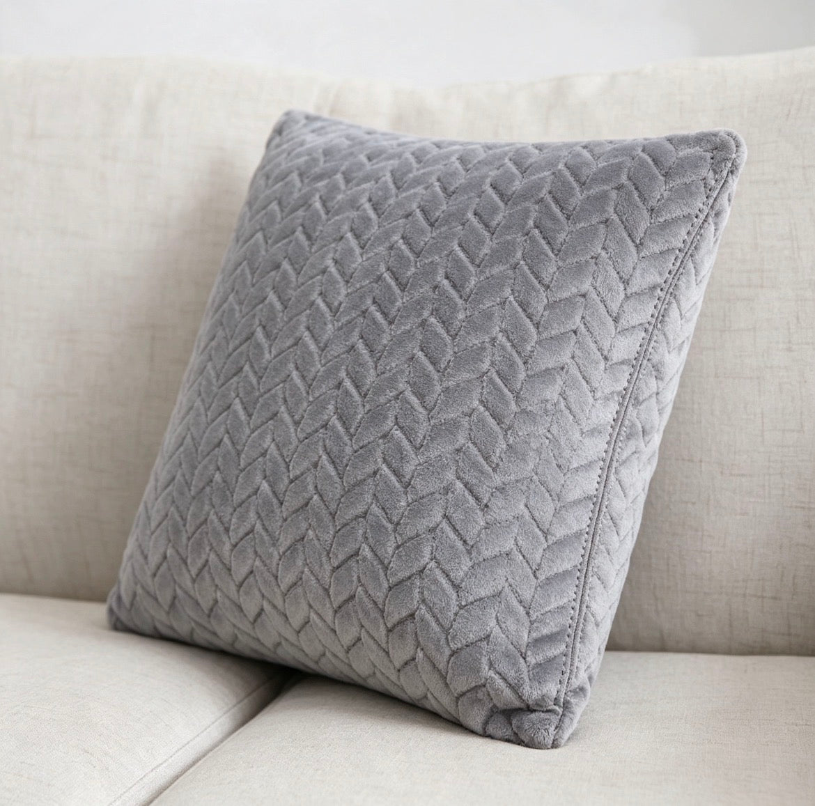 Flannel Solid Color Throw Pillow Sofa Cover Cushion Cover Nordic Style Simple Style