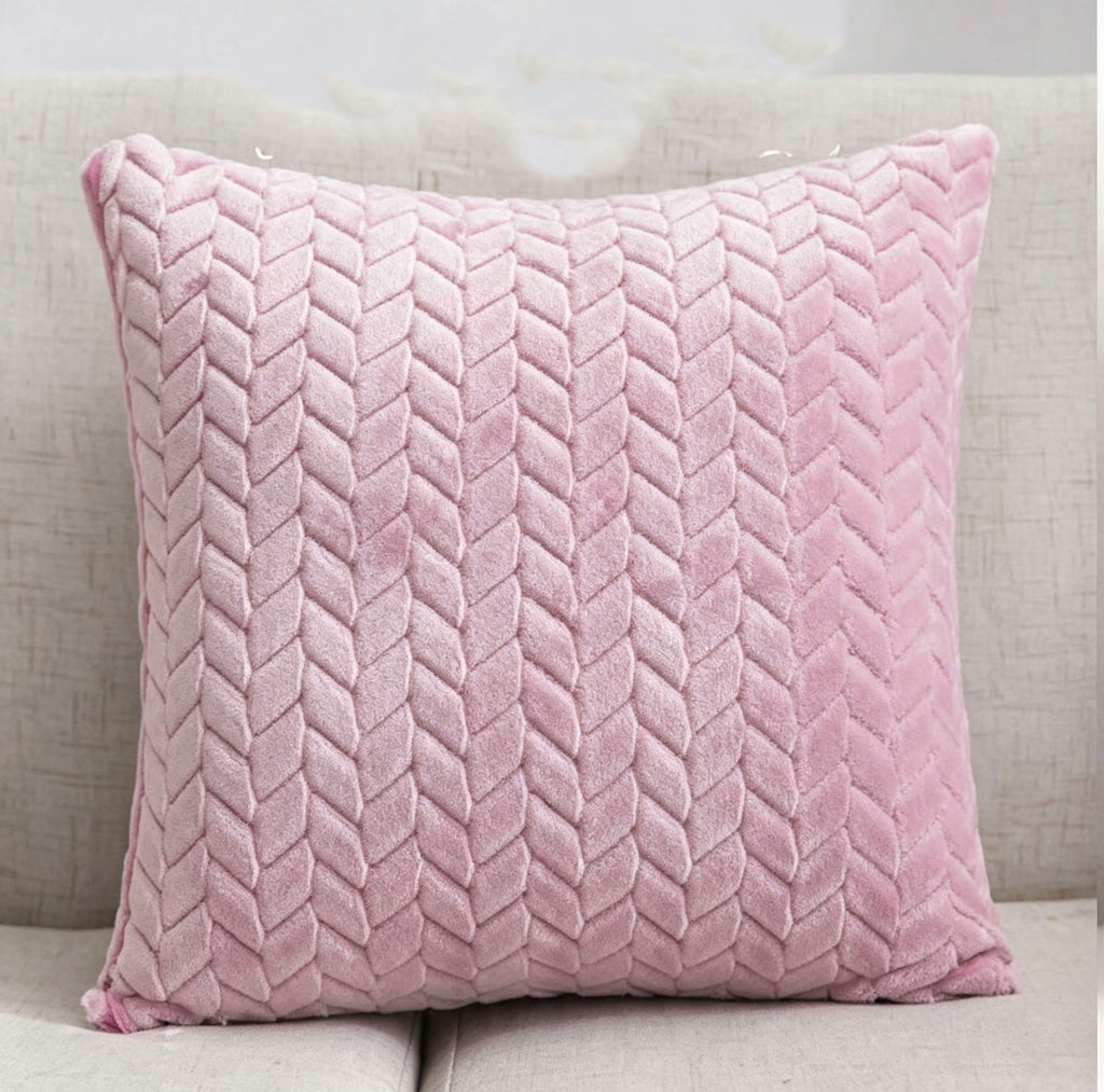 Flannel Solid Color Throw Pillow Sofa Cover Cushion Cover Nordic Style Simple Style