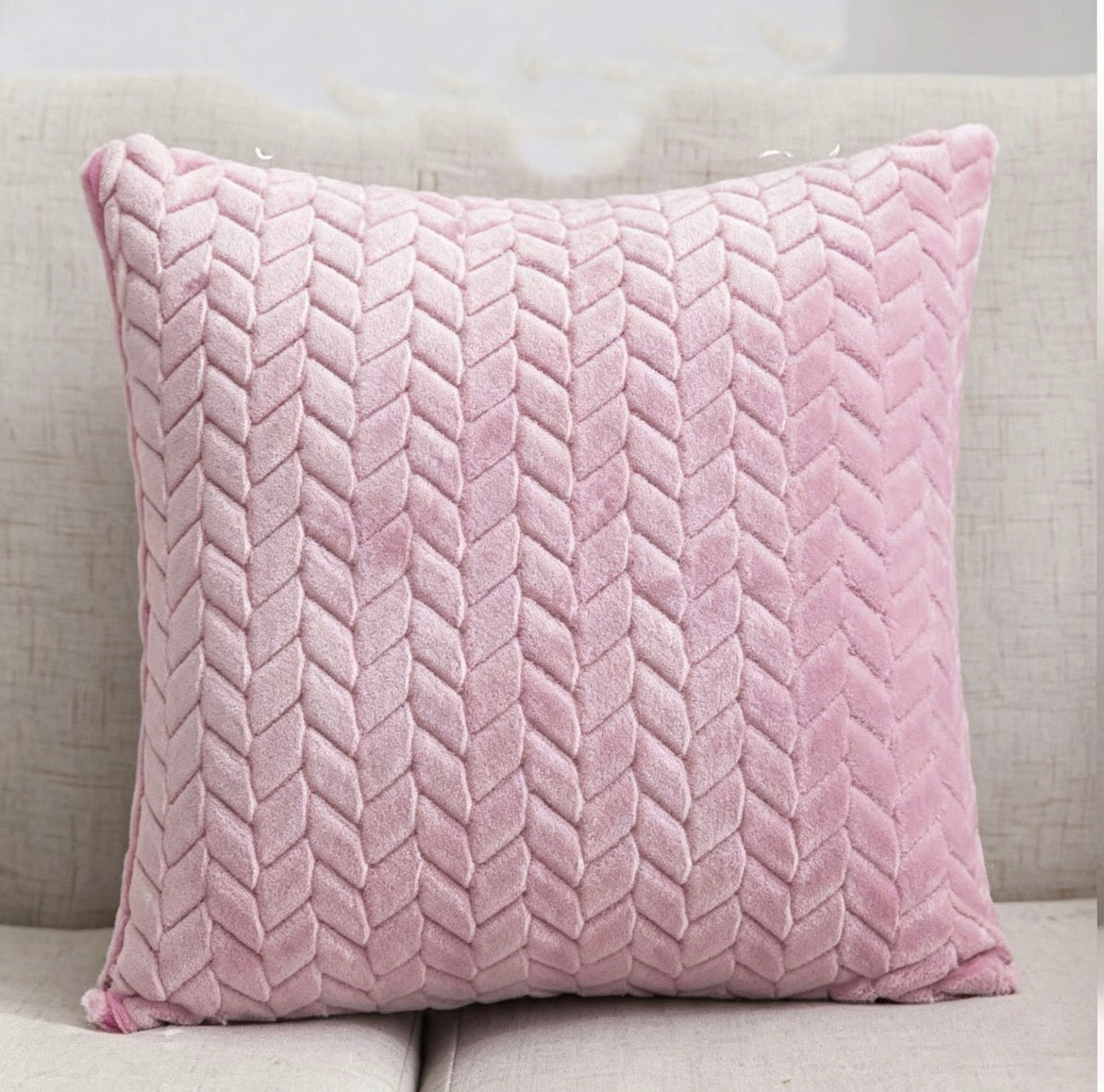 Flannel Solid Color Throw Pillow Sofa Cover Cushion Cover Nordic Style Simple Style