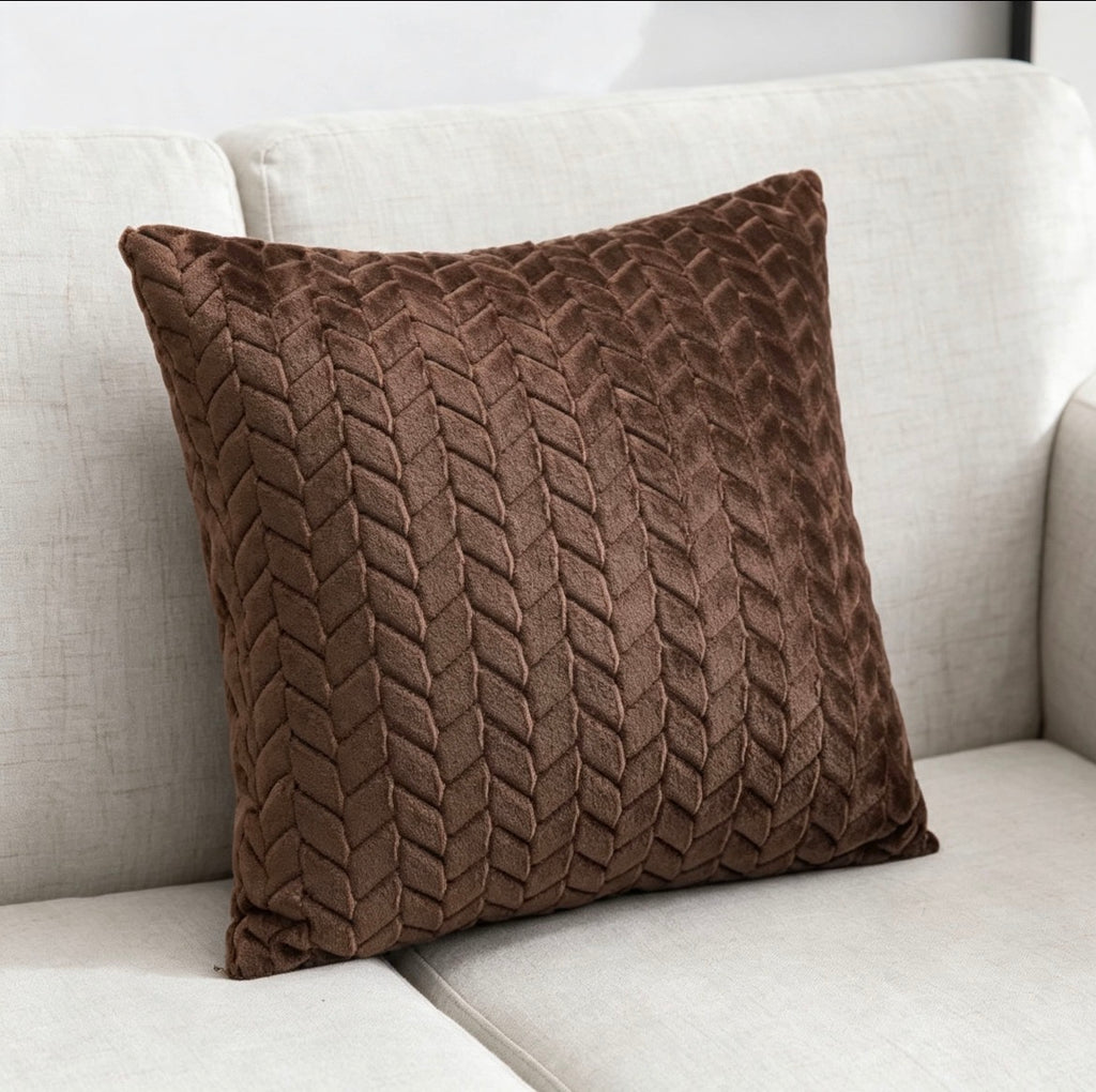 Flannel Solid Color Throw Pillow Sofa Cover Cushion Cover Nordic Style Simple Style