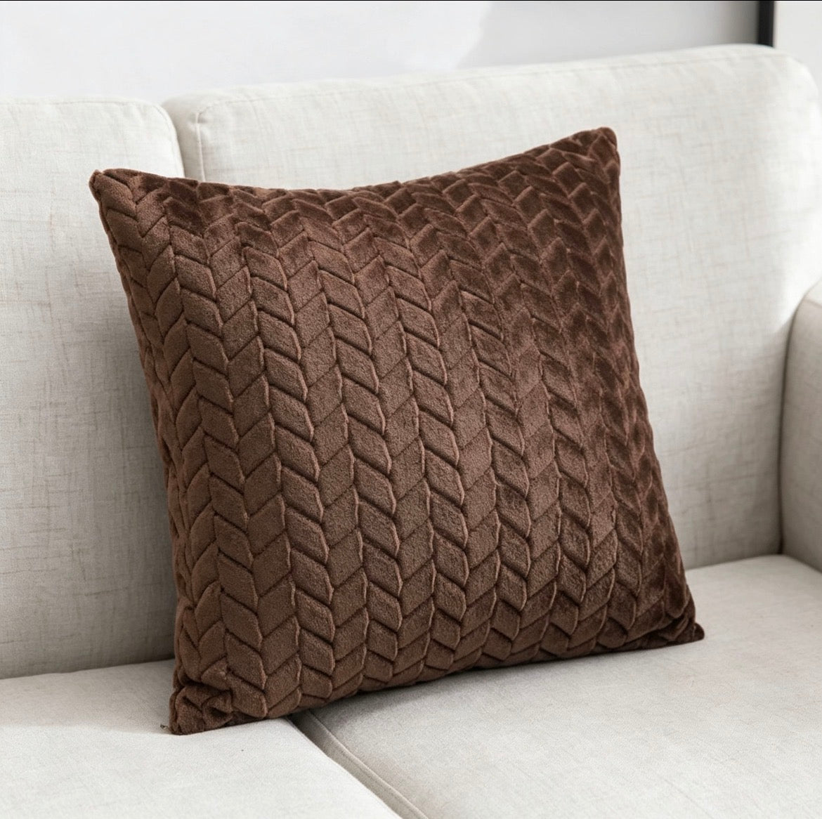 Flannel Solid Color Throw Pillow Sofa Cover Cushion Cover Nordic Style Simple Style