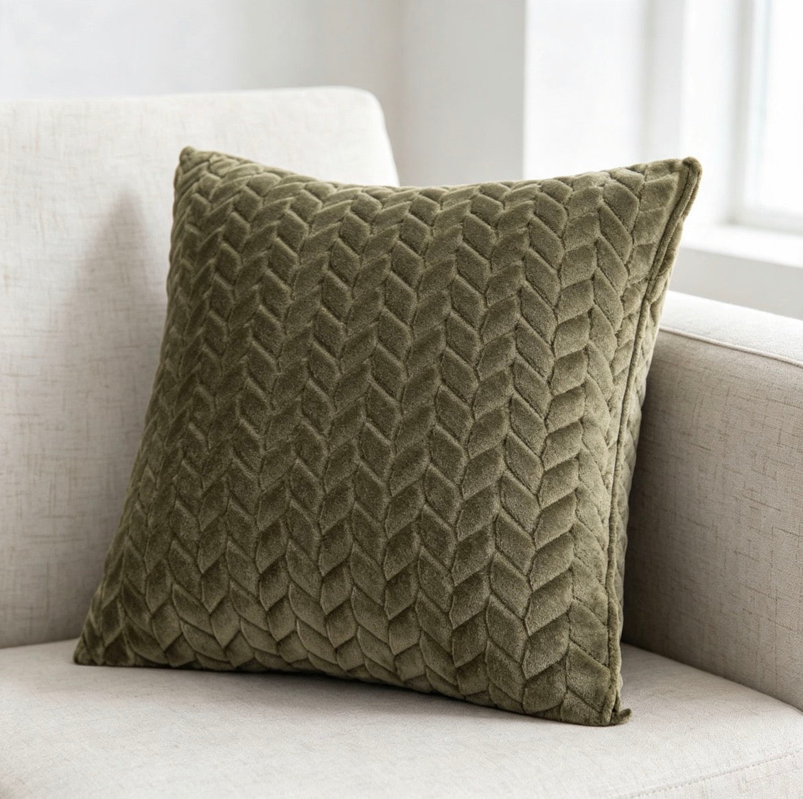 Flannel Solid Color Throw Pillow Sofa Cover Cushion Cover Nordic Style Simple Style