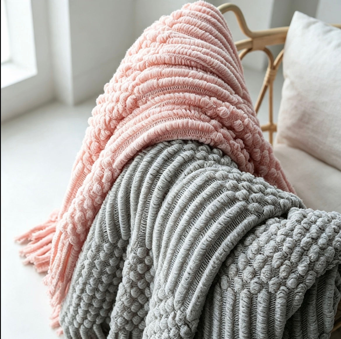 Nordic Knitted Blanket Woolen Blanket Blanket Bubble Blanket Sofa Blanket